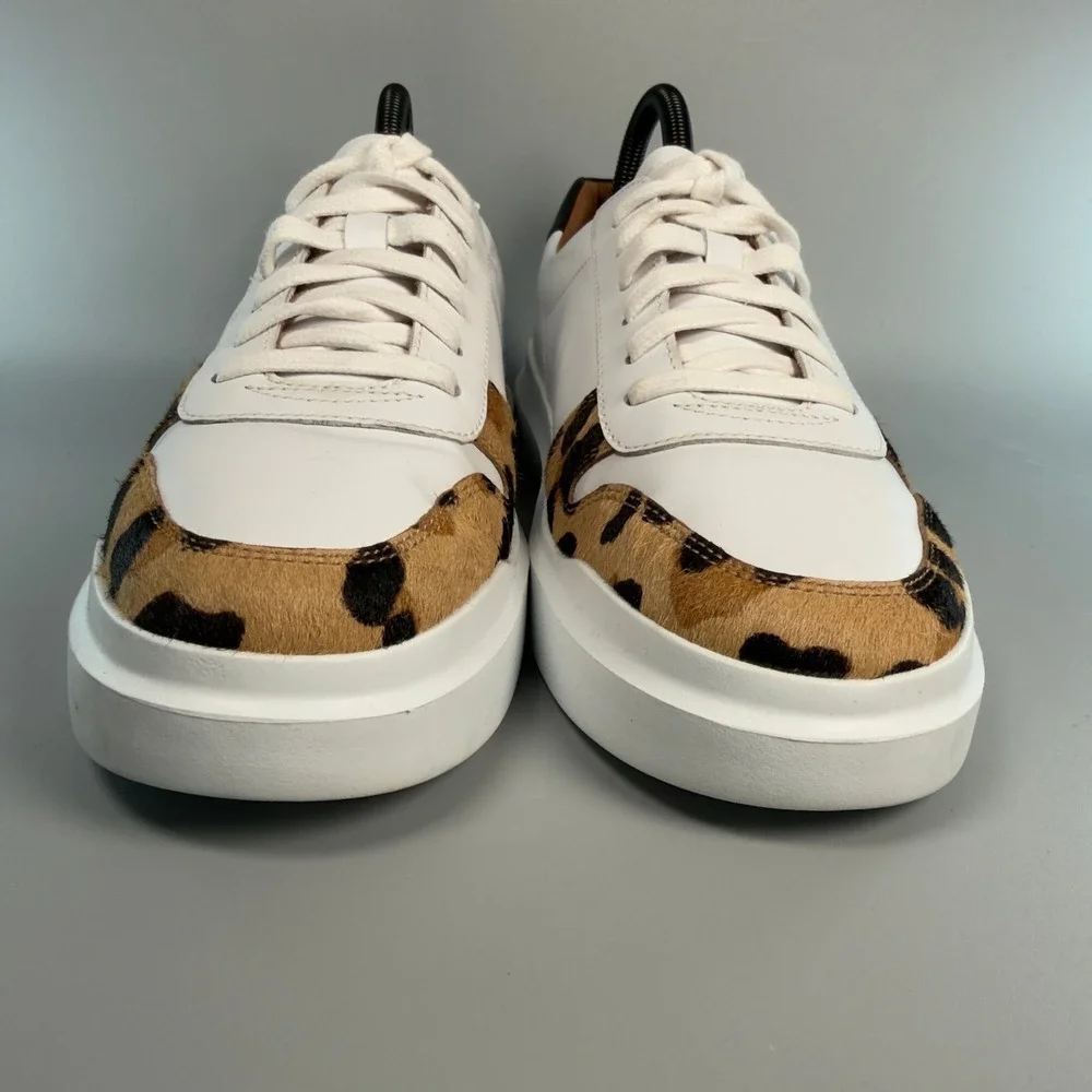 Cole Haan GrandPro Rally Court Womens 9 Dress Sneaker White Jaguar Low Lace Shoe